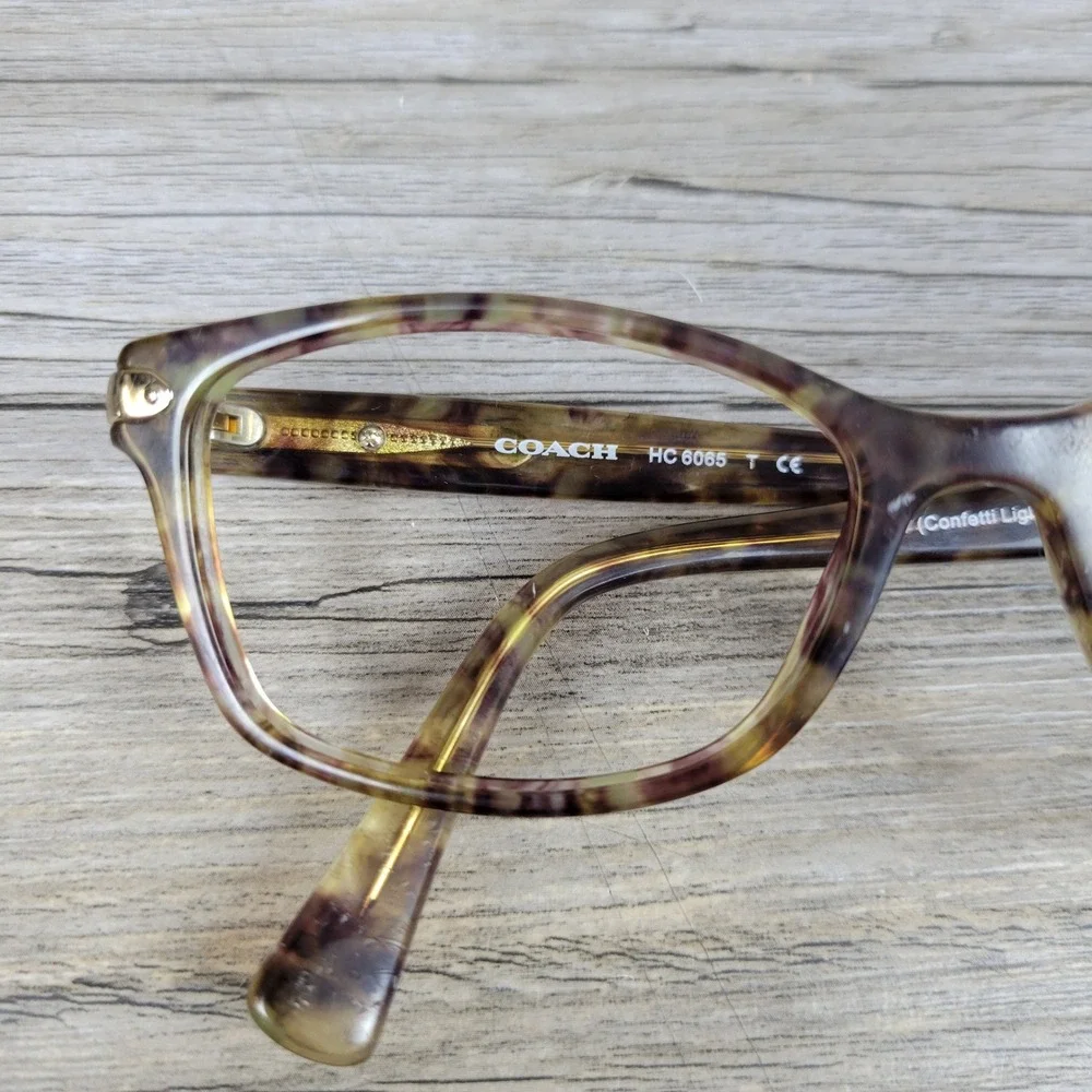 Coach Eyeglass Frames HC 6065 5287 Confetti Light Brown Cat Eye Women 51 17 135